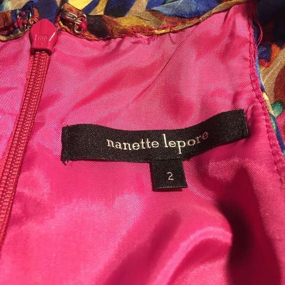 Nanette Lepore Multicolor Silk Raindrop Sleeveless Dress โ Size 2 - Picture 5 of 5